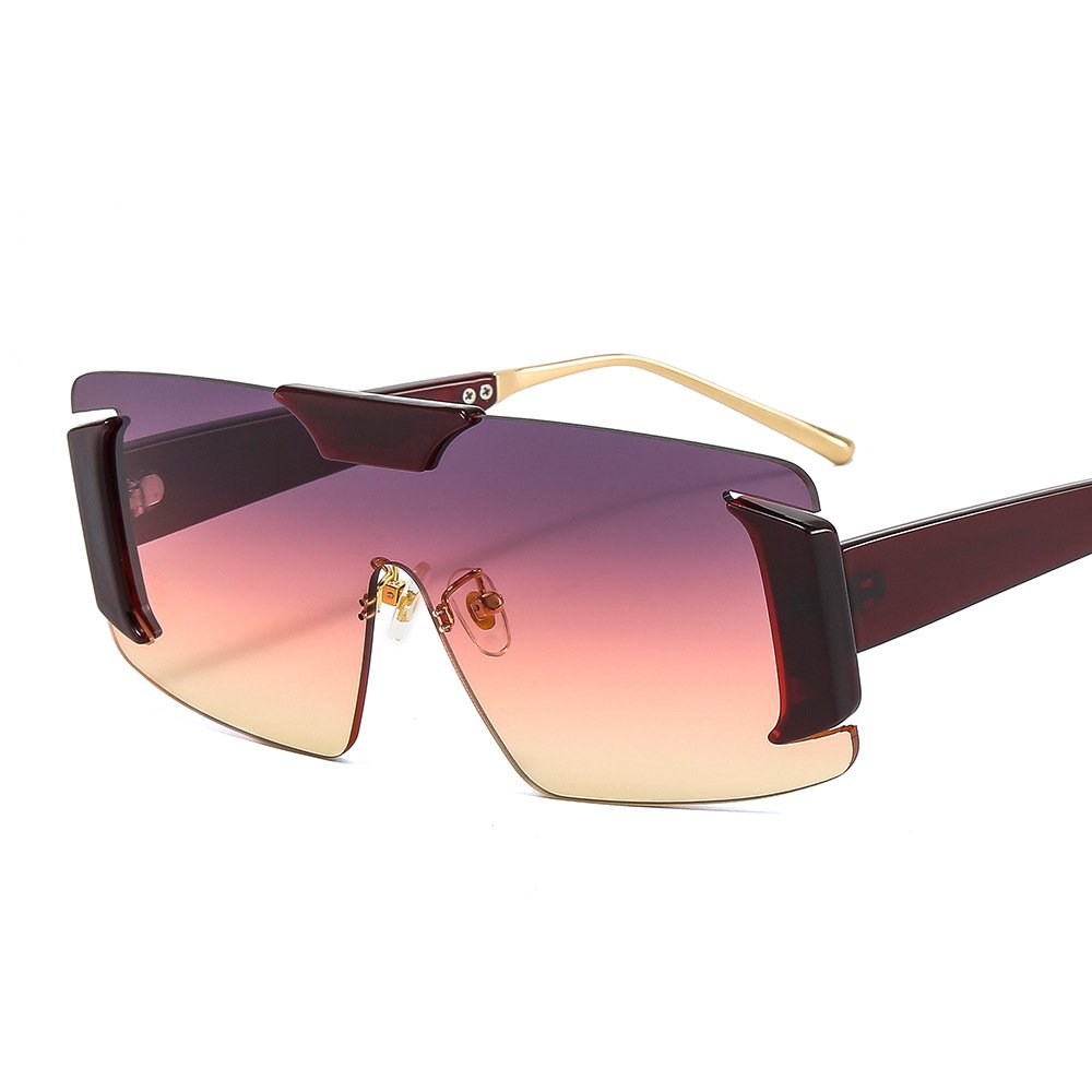 big frame sunglasses women windproof UV400 eye protection one-piece glasses Women Sunglasses