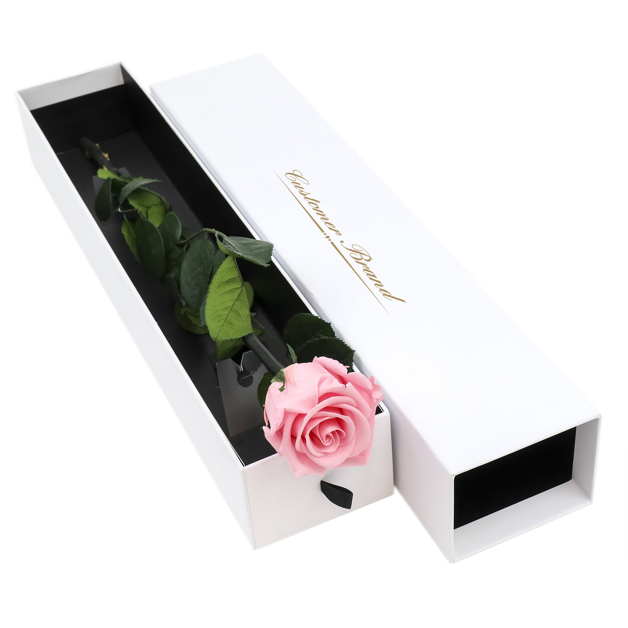 2025 Hot Popular Home decoration Luxury single immortal flower preserved rose with stem in gift box customization logo