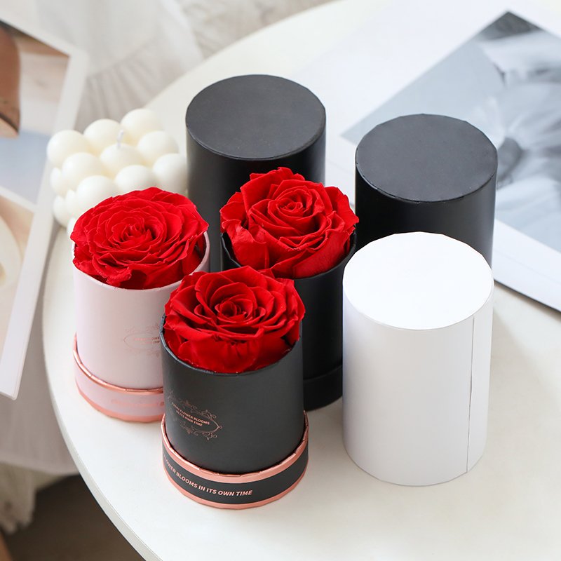 Wholesale flower bx luxury customized eternal forever preserved rose in gift box for wedding home decor