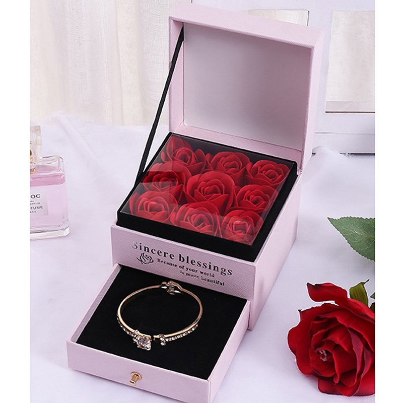 2024 Creative Preserved Rose Soap Flower Necklace Gift Box Valentine Day Mother's Day gift