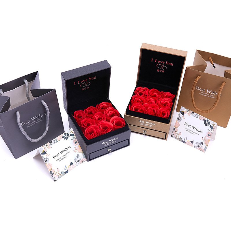 2024 Creative Preserved Rose Soap Flower Necklace Gift Box Valentine Day Mother's Day gift