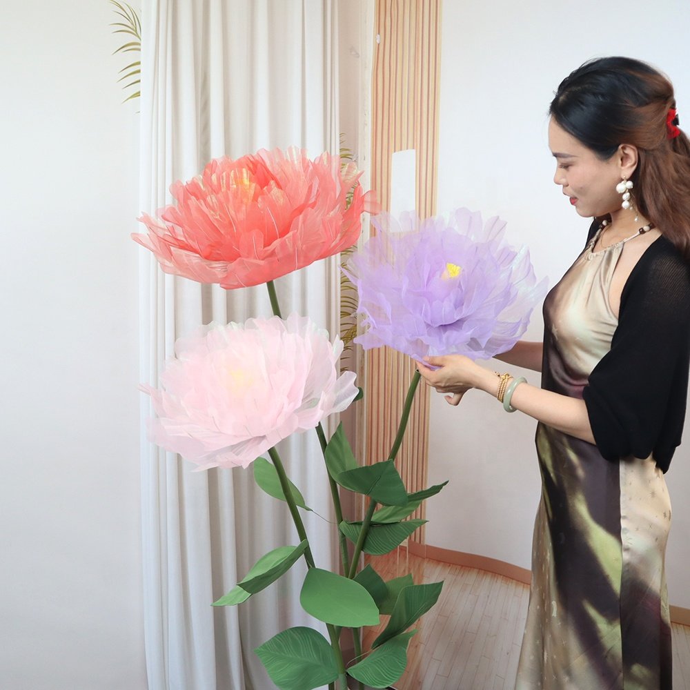50cm Large Artificial Peony Flower Bouquet Wedding Background Decoration Party Supplies Props Decor Natural Preserved Flowers