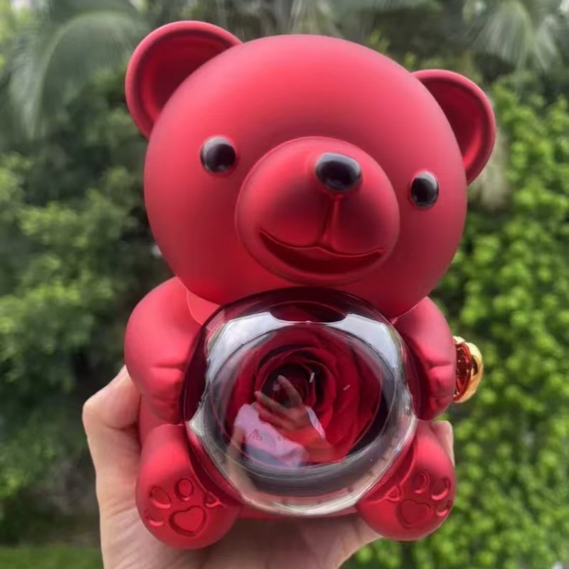 2024 tiktok hot selling Heart Necklace Eternal Rose Flower Hug Bear Gift Box For Mom Mother Day Gift