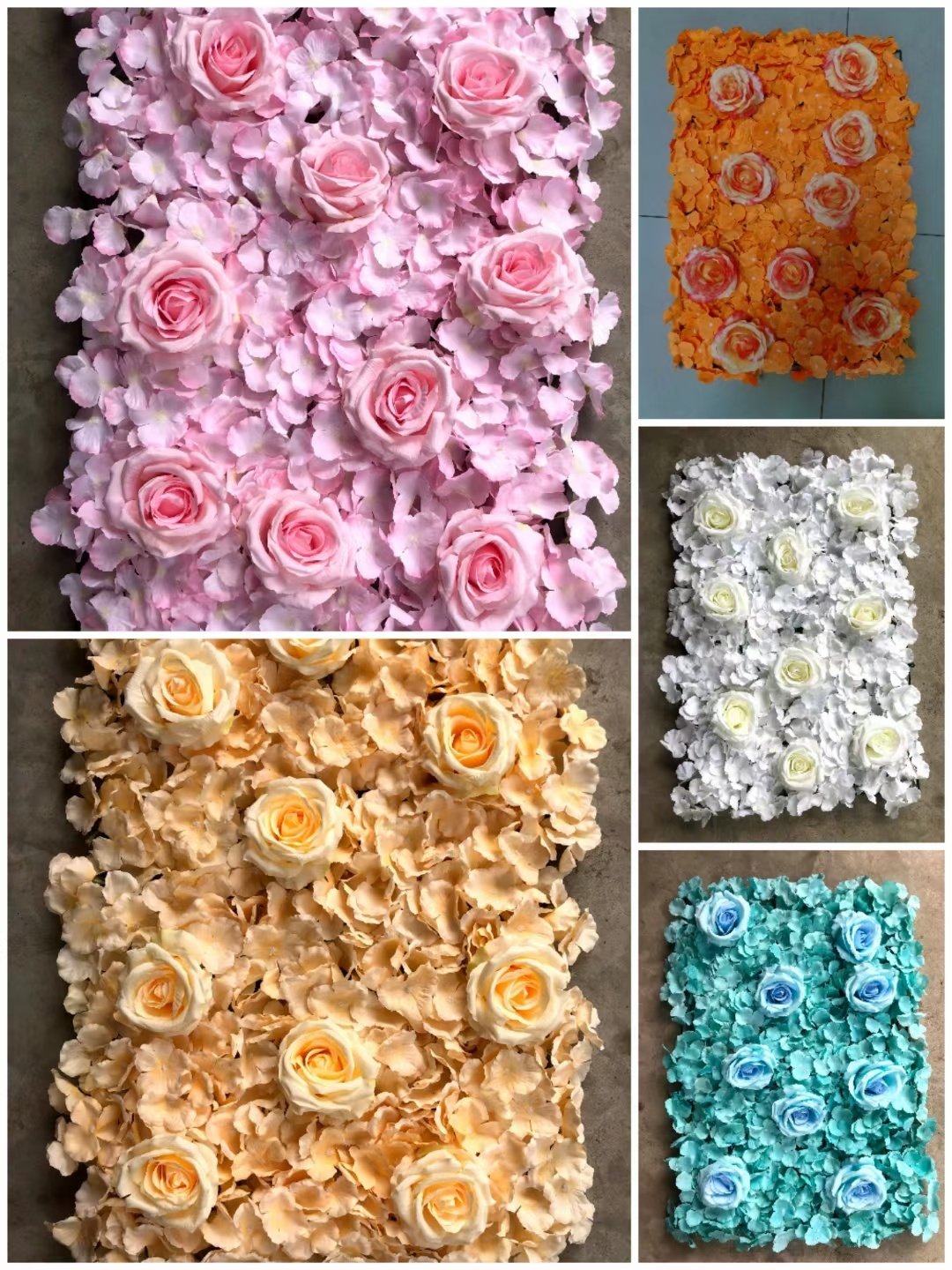 2024 the most popular design Flower Wall Panel Decorative Flower board 40x60 for wedding scene indoor outdoor
