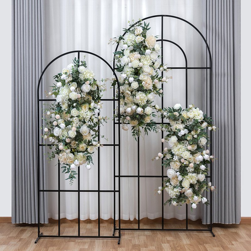 European Style Peony and Rose Arrangement Long Strip Artificial Flowers for Wedding Halloween Decoration for Window Display