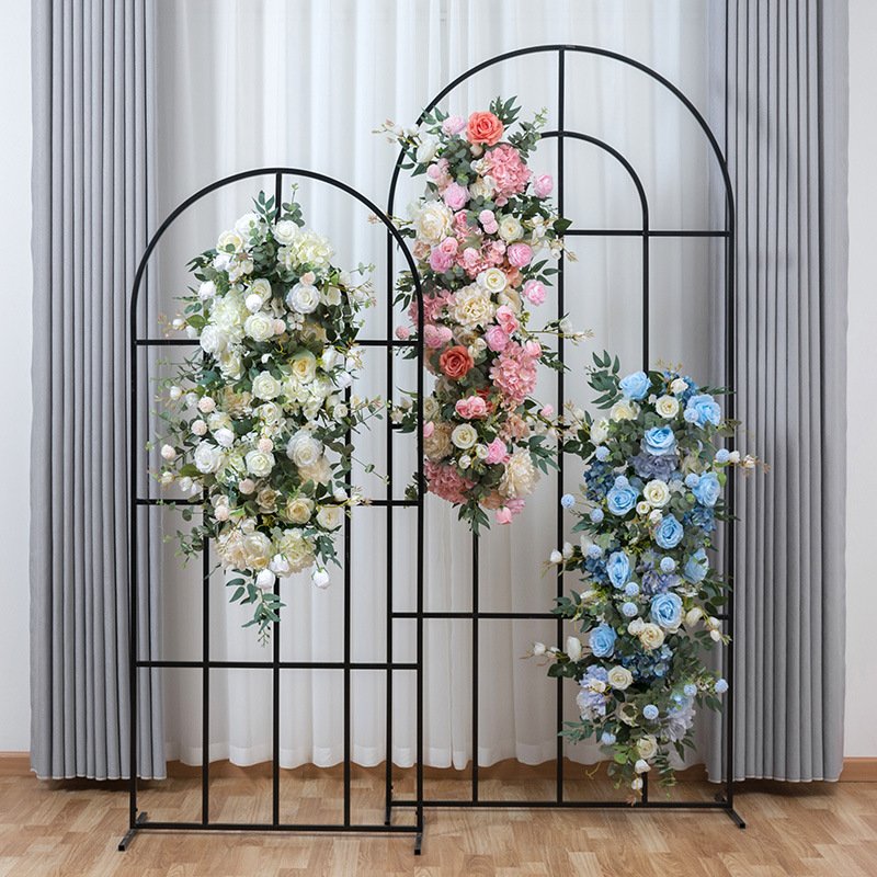 European Style Peony and Rose Arrangement Long Strip Artificial Flowers for Wedding Halloween Decoration for Window Display