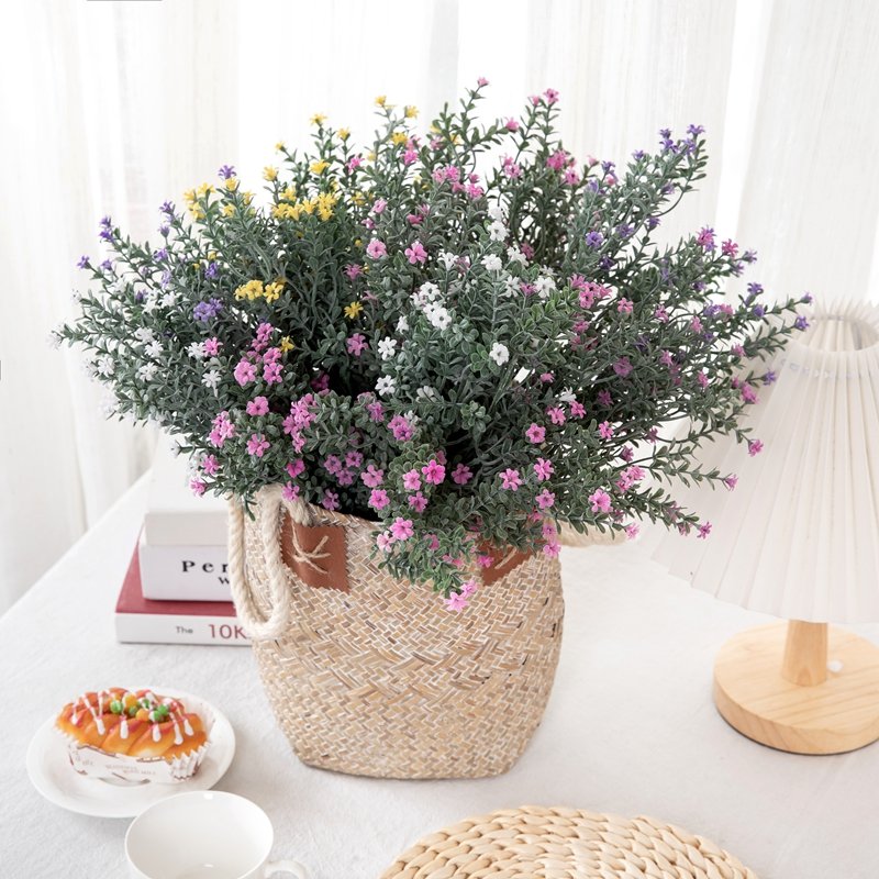 MW05556 High Quality Artificial Flower Plant Plastic Gypsophila Babys Breath With Nice Different Color For Festive Decorations