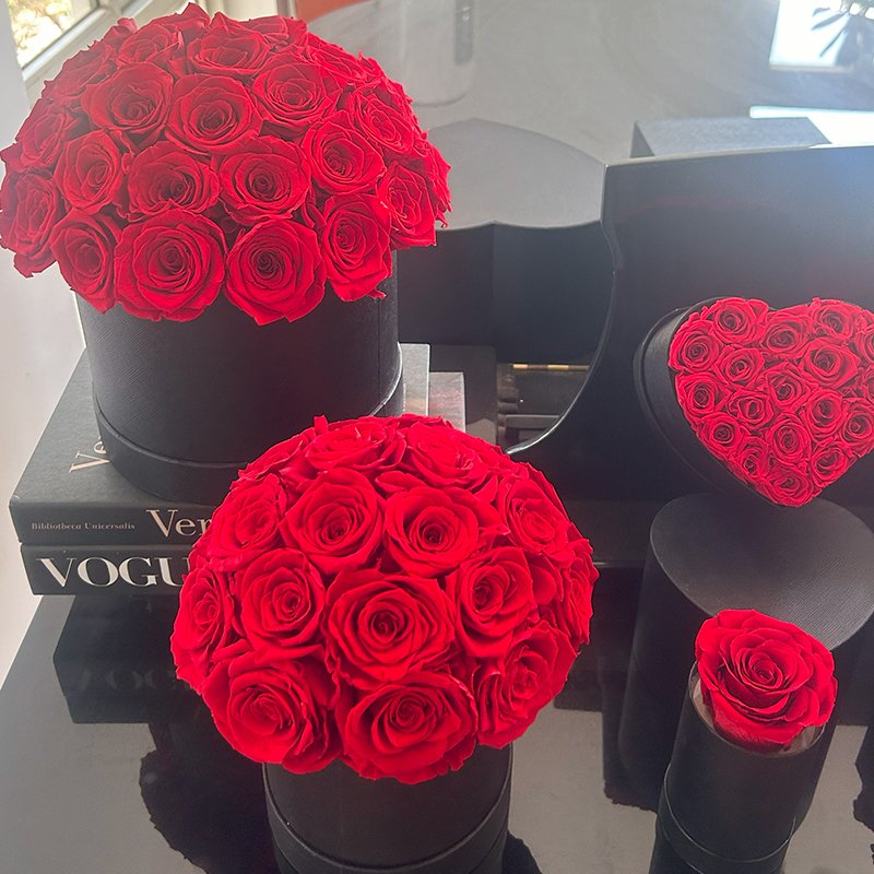 Custom Wholesale Hot Sale Save Rose Flower Mushroom Shape Save Rose Valentine Dome Flower Rose