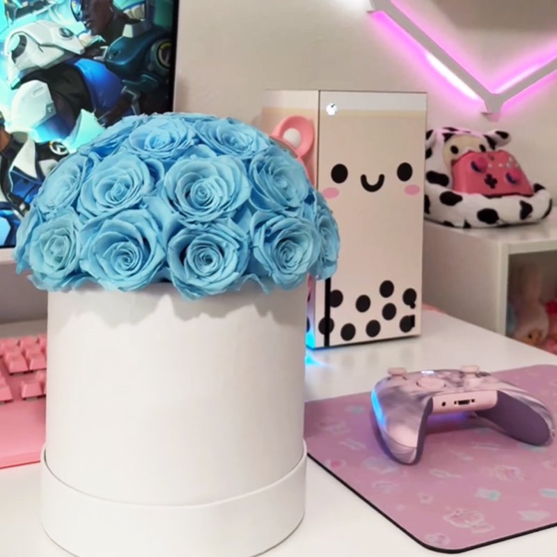 Custom Wholesale Hot Sale Save Rose Flower Mushroom Shape Save Rose Valentine Dome Flower Rose