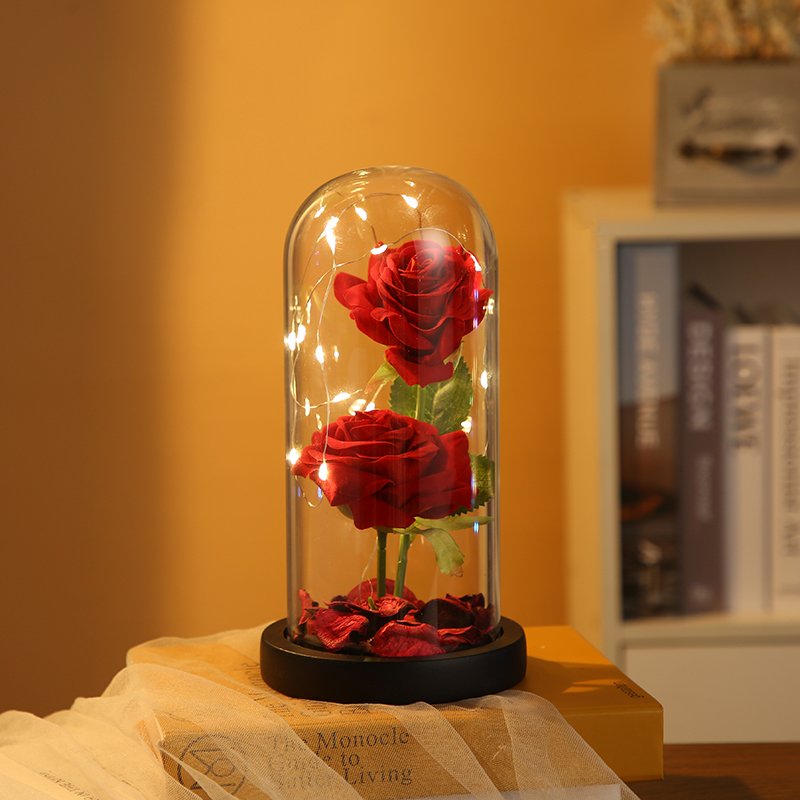 Valentine's Day Gift Preserved Flowers Natural Rose In Glass