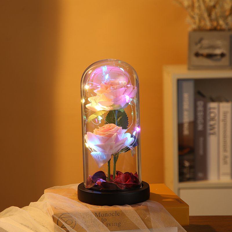 Valentine's Day Gift Preserved Flowers Natural Rose In Glass