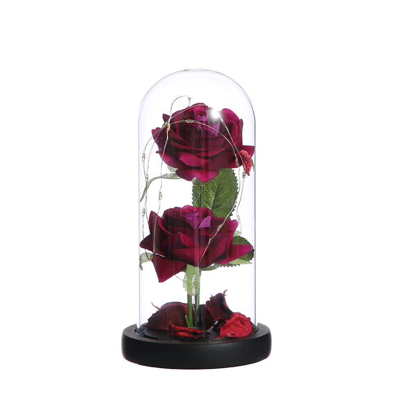 Valentine's Day Gift Preserved Flowers Natural Rose In Glass