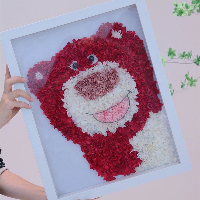 Preserved flowers cartoon critter cute wall hanging decorative flowers for home christmas gifts decor for girlfriend family