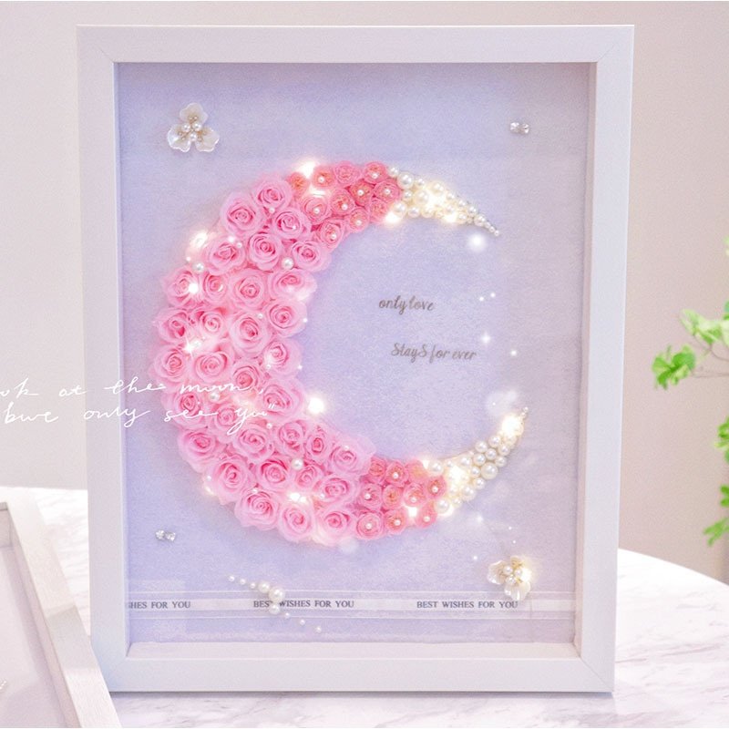 Preserved flowers cartoon critter cute wall hanging decorative flowers for home christmas gifts decor for girlfriend family