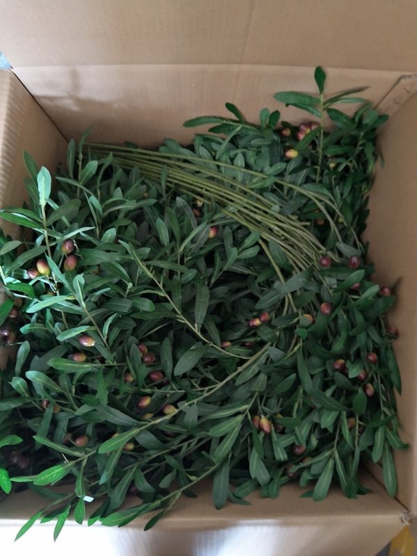 FC7514 Artificial silk olive branches for wedding decoration