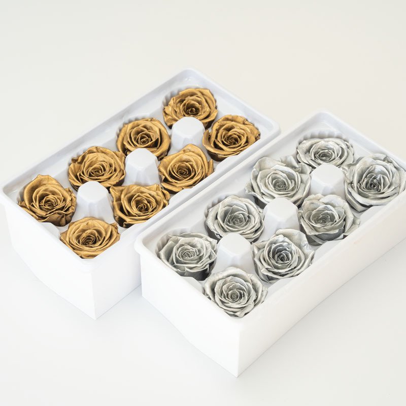 Eco-Friendly Bulk Decorative Flowers Silver Eternal Forever Gold Preserved Rose for Sale