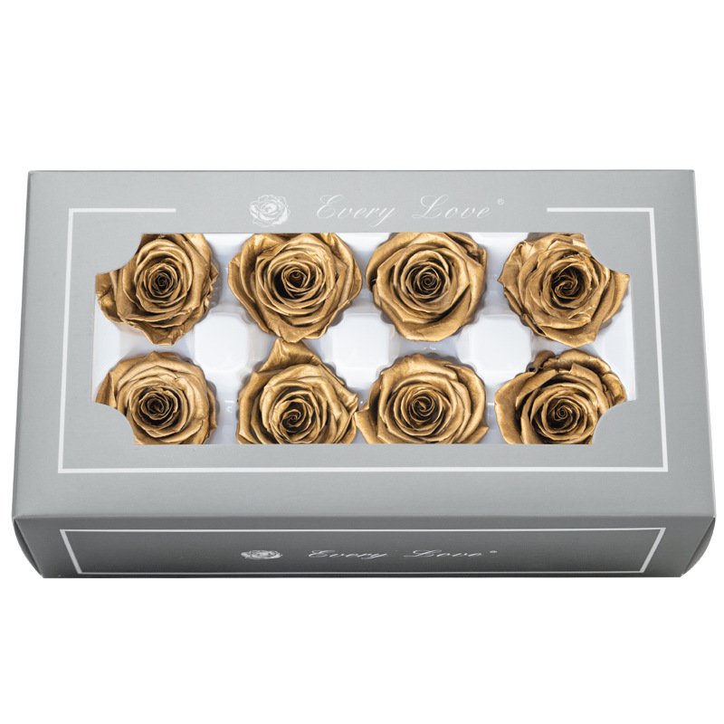 Eco-Friendly Bulk Decorative Flowers Silver Eternal Forever Gold Preserved Rose for Sale