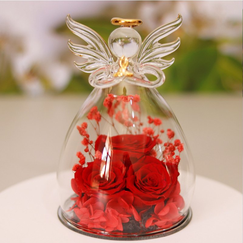 Forever eternal Preserved Real Roses preserved flower gifts in glass dome valentines day gift