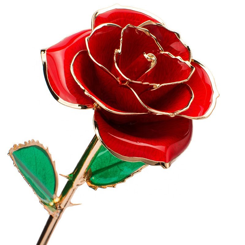 Hot sale natural rose 24k real gold plated rose Preserved flowers saint valentine Day mothers day gifts