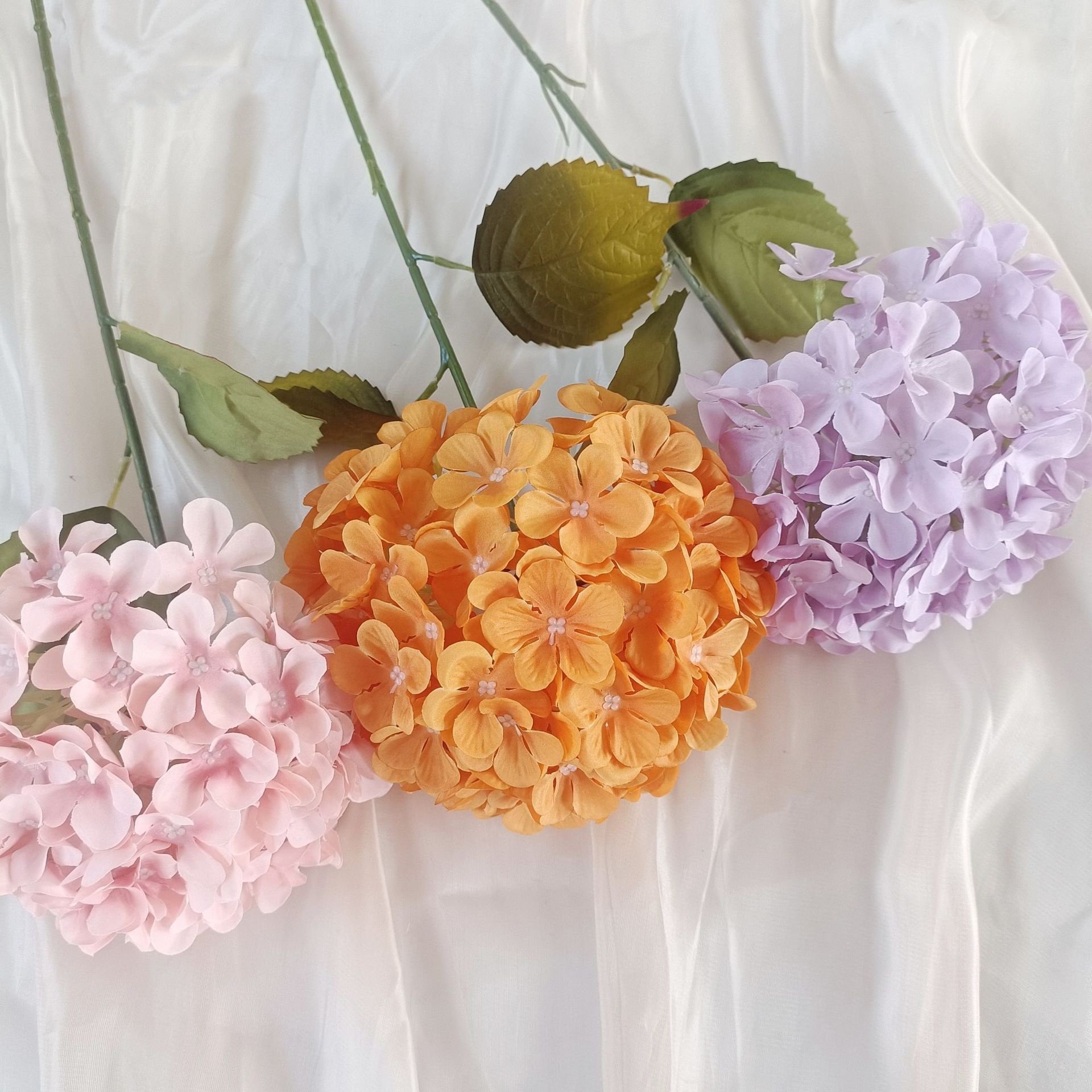 multiple color 5 heads silk hydrangea flower artificial hydrangea for Wedding Decoration
