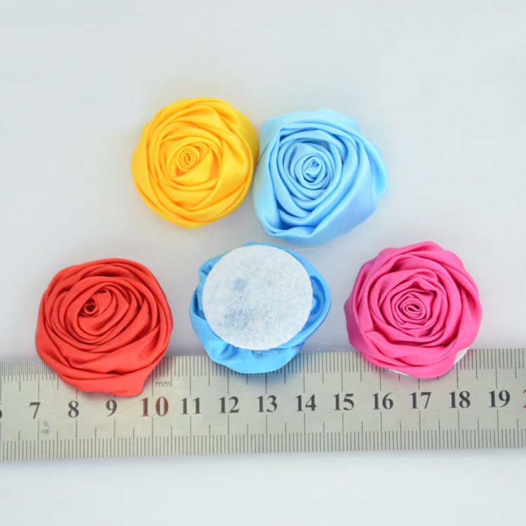 Flores Artificiales Al por mayor 5cm Fabric Flowers Patches 3D Rose bud Handmade artificial Flowers For decoration