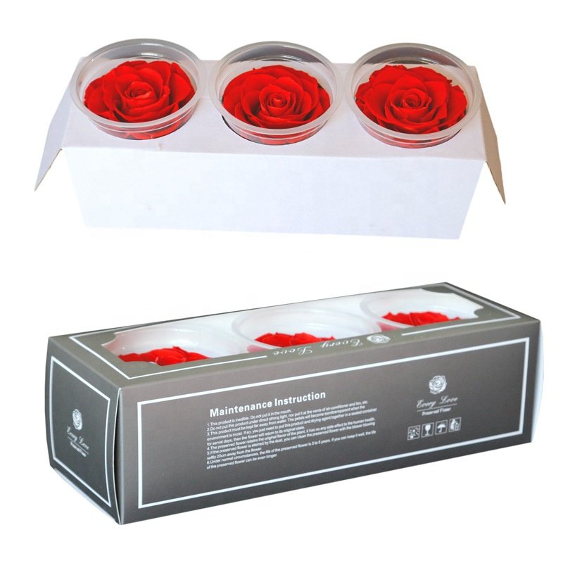Grade A 7-8cm Roses Long Lasting White Preserved Decorative Flowers of Resup