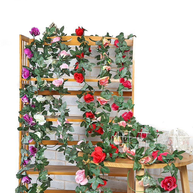 Wholesale 220cm Best Selling Wedding Decoration Artificial Flower Artificial Rose Vines Supplier Outdoor Wedding Party