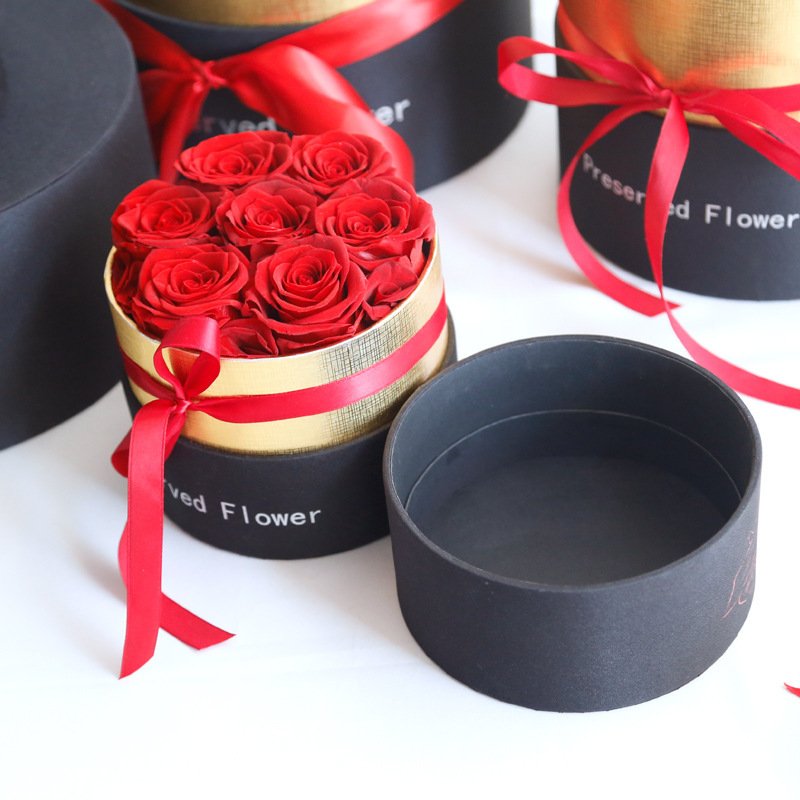 Preserved Roses in Small Sized Flower Box Handmade Real Flowers Eternal Petals Flower Gift Box For Mother's Day Valentine's Day