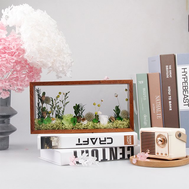 New Product Ideas 2023 Wholesale Preserved Flowers Plants Immortal Flower Picture Wooden Plant Specimen Display Frame