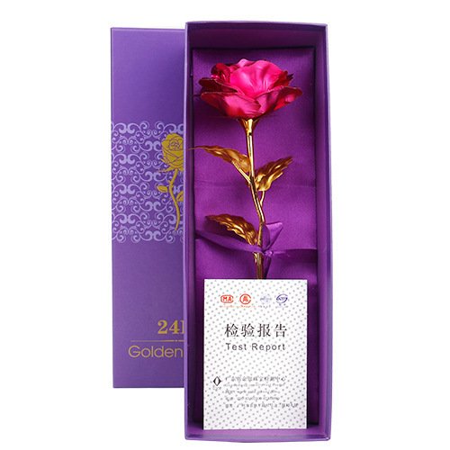 Valentine Gifts Rose 24k Gold Foil Rose Flower For Valentine's Day