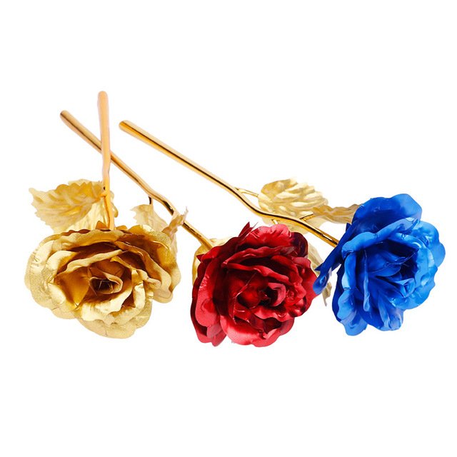 Valentine Gifts Rose 24k Gold Foil Rose Flower For Valentine's Day