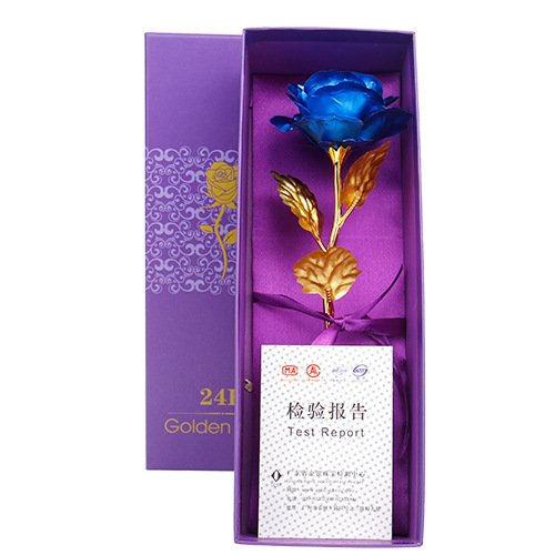 Valentine Gifts Rose 24k Gold Foil Rose Flower For Valentine's Day