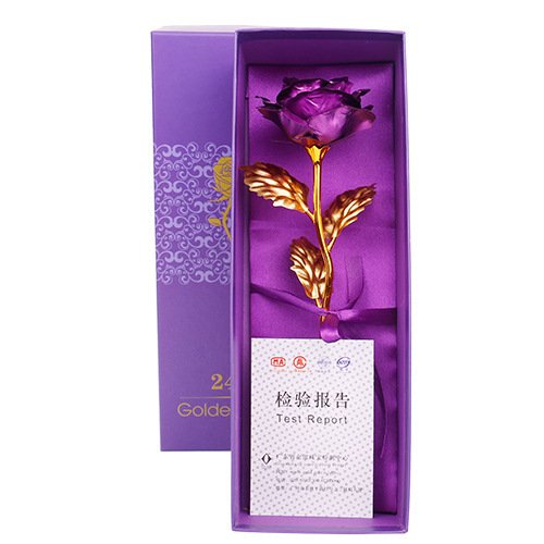 Valentine Gifts Rose 24k Gold Foil Rose Flower For Valentine's Day