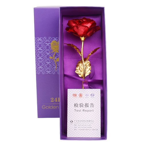 Valentine Gifts Rose 24k Gold Foil Rose Flower For Valentine's Day