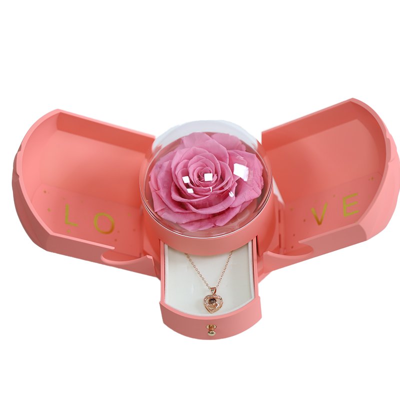 Customized Angel Preserved Rose Insert Flower Box Package For Preserved Flower Preserved Roses Valentines Day Gift Eternal Rose