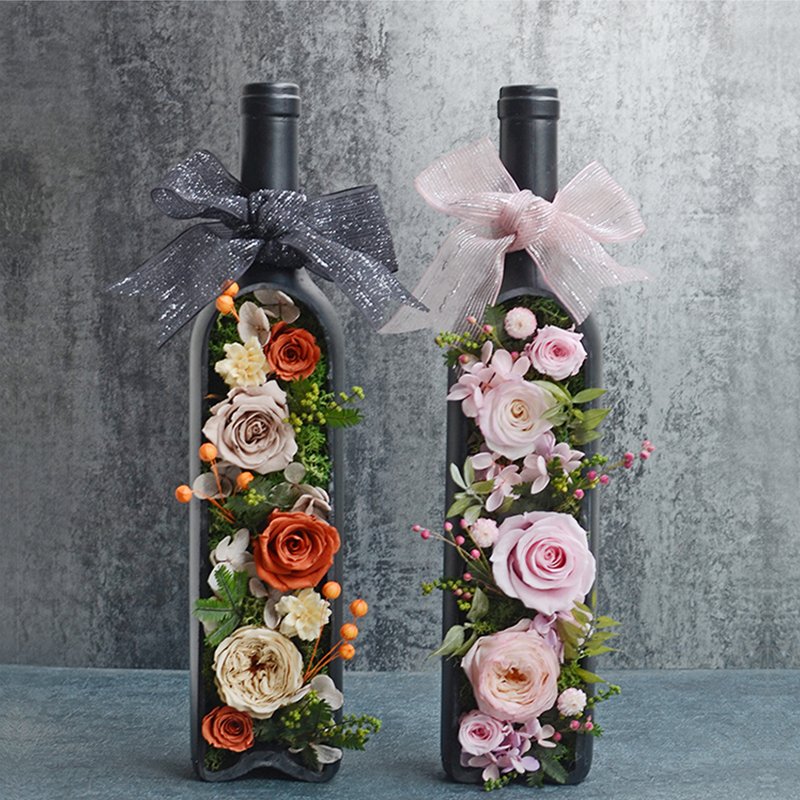 UO Wine Shape Real Rose Preserved Flower Eternal Flower In Bottle Wine Preserved Roses for Valentine's Day