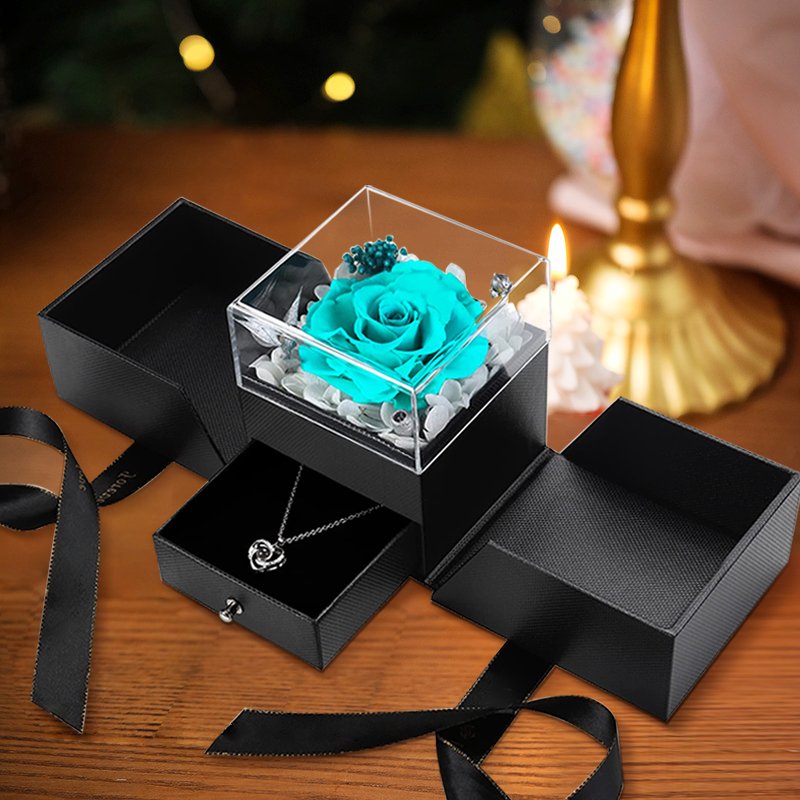 UO Customized Logo Immortal Infinity Eternal Real Eternal Red Roses Enchanted Flower Gift for Girlfriend