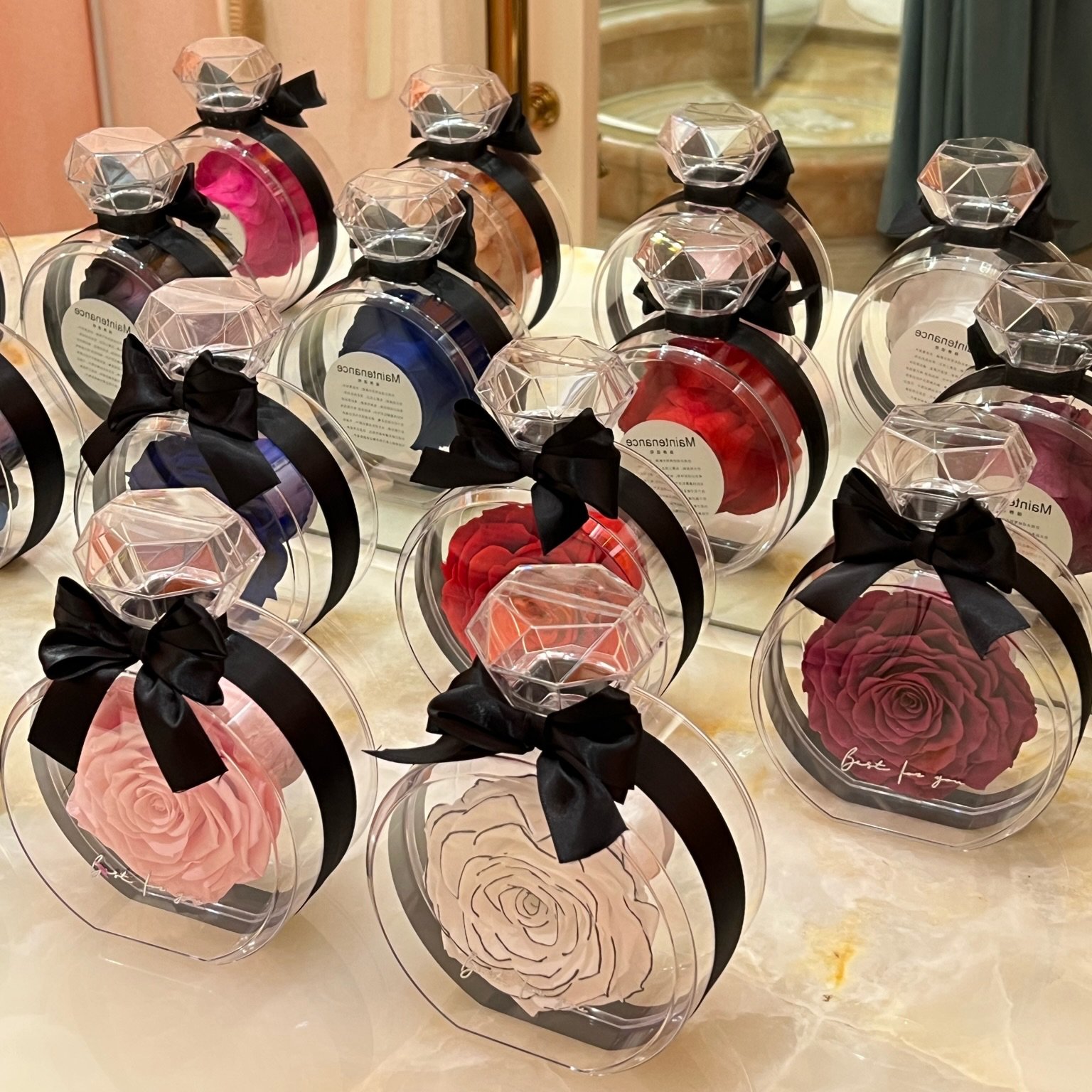 Creative 2024 idea Valentine's Day Birthday Gift Box Preserved Single Big Rose immortal Eternal Flower in Acrylic Box/Glass Dome