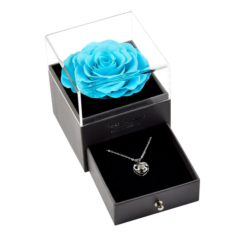 UO wholesale ama zon top seller decoration flowers valentines day eternal rose preserved rose flowers in acrylic gift box