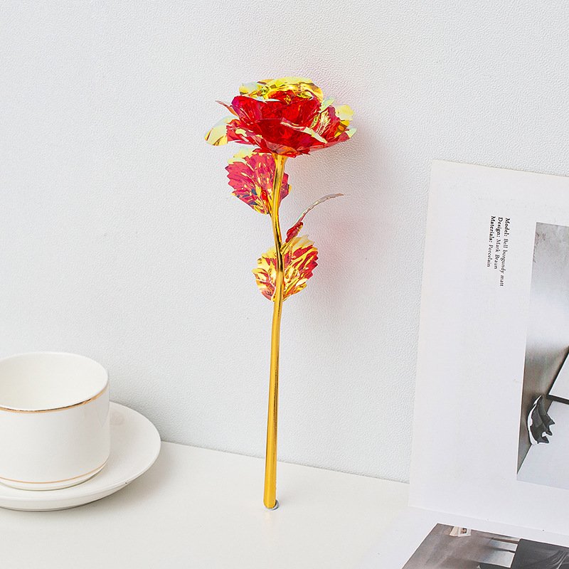 Gold Plated Rose Artificial 24k gold rose Artificial Flowers for Valentine's Day Gift Present with Certification