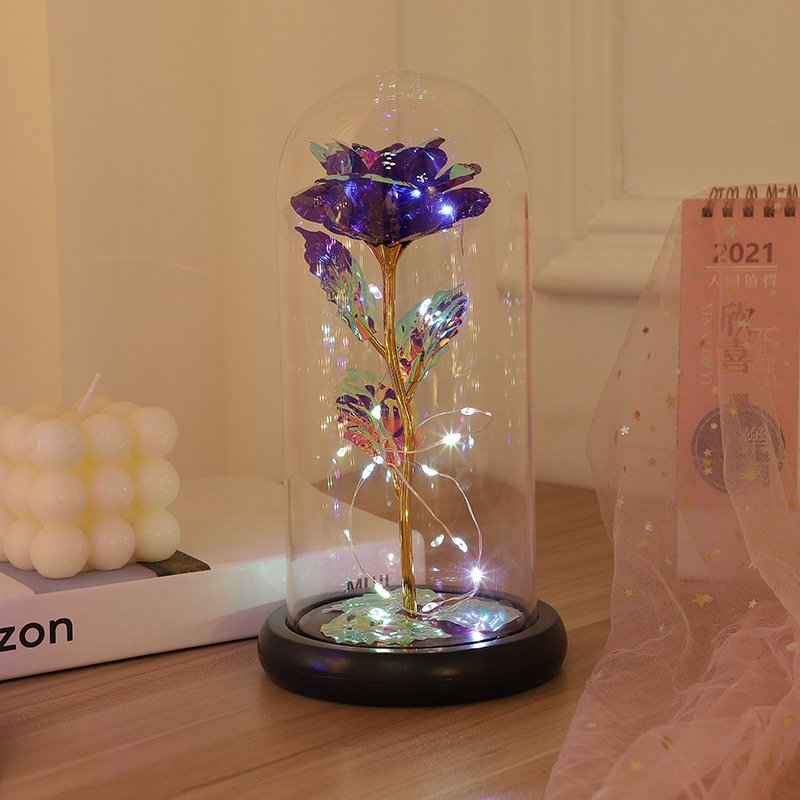 Most Popular Item Rose Flower Preserved Flower With LED And Gift Box For Valentine's Day