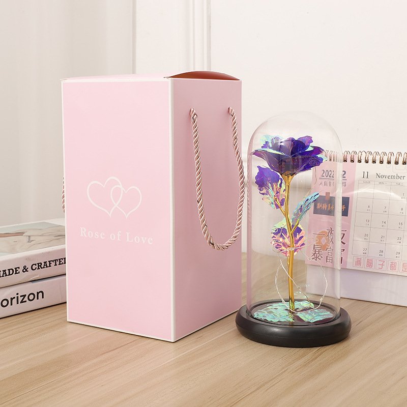 Most Popular Item Rose Flower Preserved Flower With LED And Gift Box For Valentine's Day