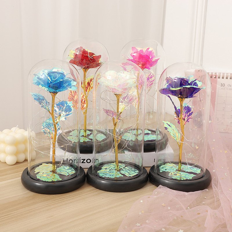 Most Popular Item Rose Flower Preserved Flower With LED And Gift Box For Valentine's Day