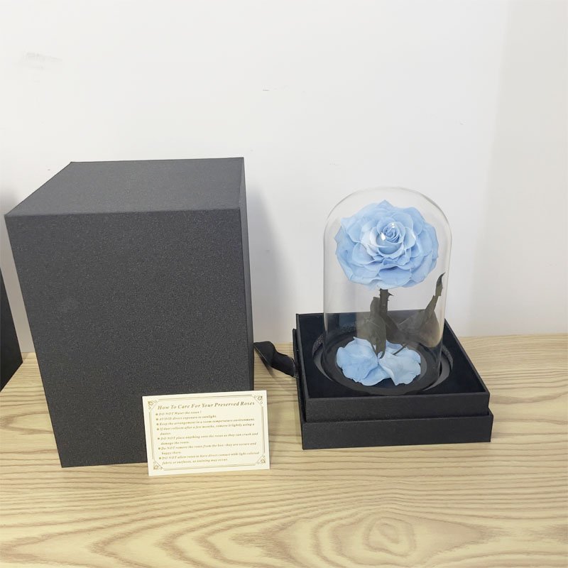 Super value Bright Pink Best Christmas Gift Roses Stabilized Preserved Flower Eternal Rose In Glass Dome Wedding Gifts
