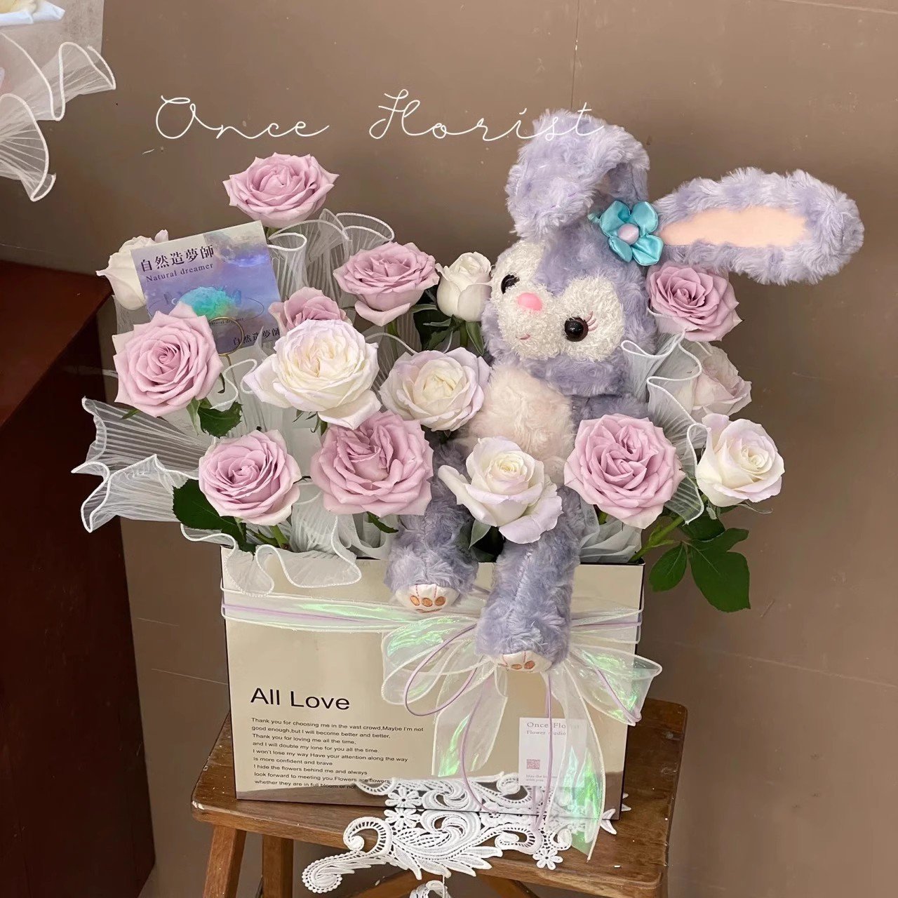 valentine teddy bear Christmas Valentines Day Gift Rose Flower Artificial Rose with Box Gift rose preserved flower