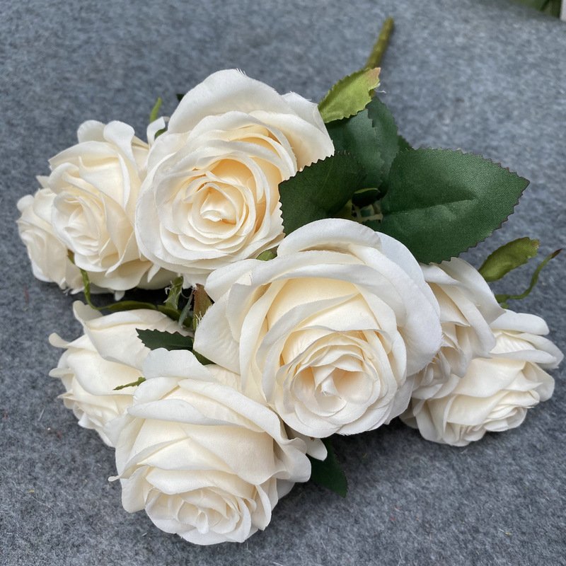 9 head rose wedding garden decoration ornaments indoor living room decoration artificial roses