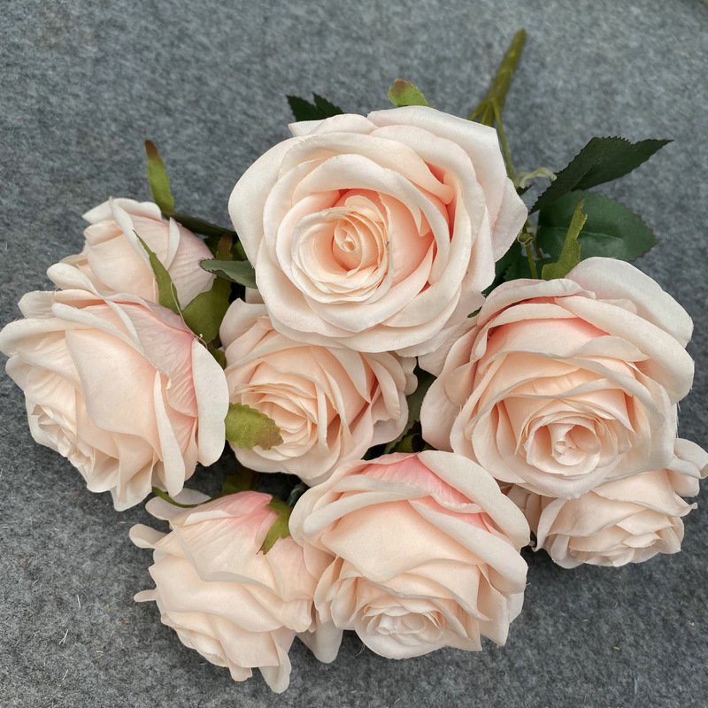 9 head rose wedding garden decoration ornaments indoor living room decoration artificial roses