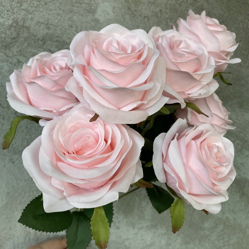 9 head rose wedding garden decoration ornaments indoor living room decoration artificial roses