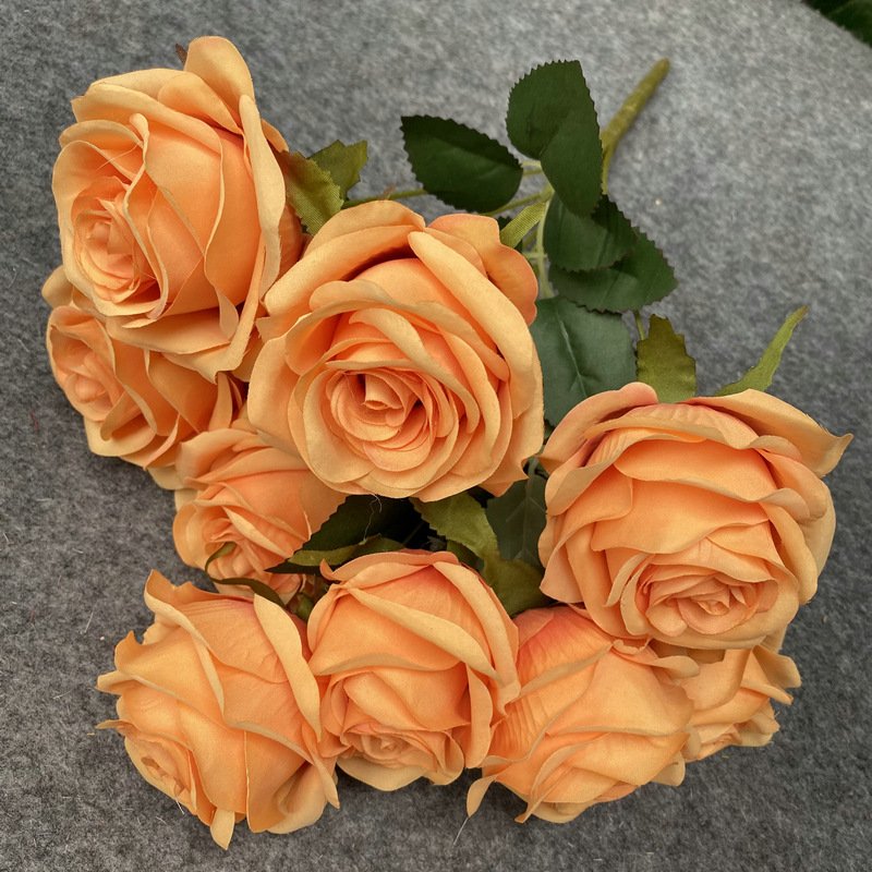 9 head rose wedding garden decoration ornaments indoor living room decoration artificial roses