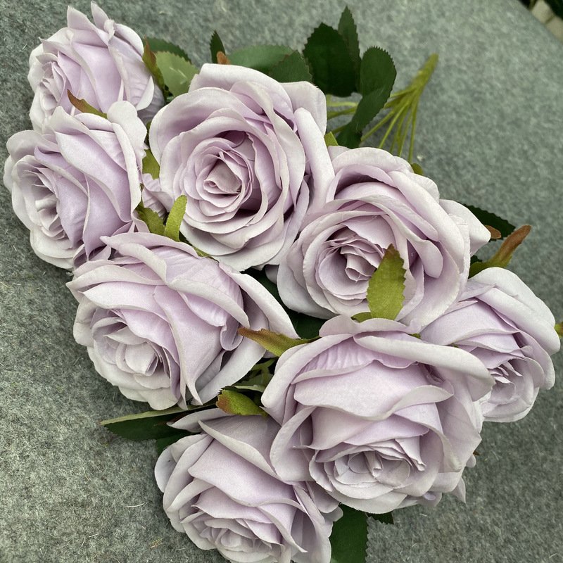 9 head rose wedding garden decoration ornaments indoor living room decoration artificial roses